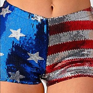 Sequin Stars & Stripes Booty Shorts